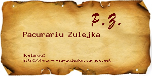 Pacurariu Zulejka névjegykártya